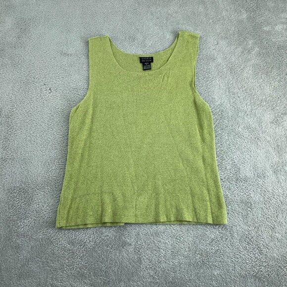 Sigrid Olsen Womens Petite L Green Sleeveless Knit Top 5054 - Picture 1 of 8